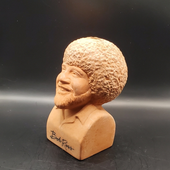 Bob Ross Artist Vintage Look Terracotta Redware Clay Chia Pet Pottery Head Bust - Picture 8 of 11